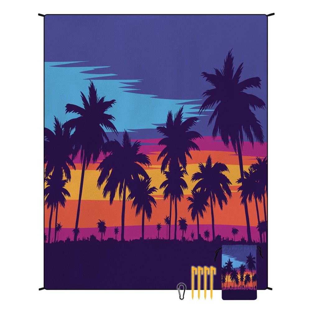 Yoga Mat For Fitness - Palm Tree Beach Towel 71x86.6in Sheet